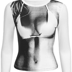 ILLUSION GRAPHIC CROP TOP